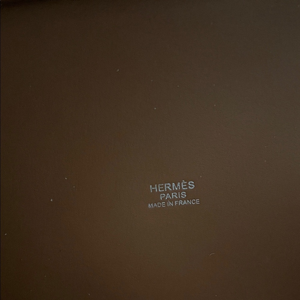 Hermes Tan and White Checkered Tote Bag - Picture 4 of 14